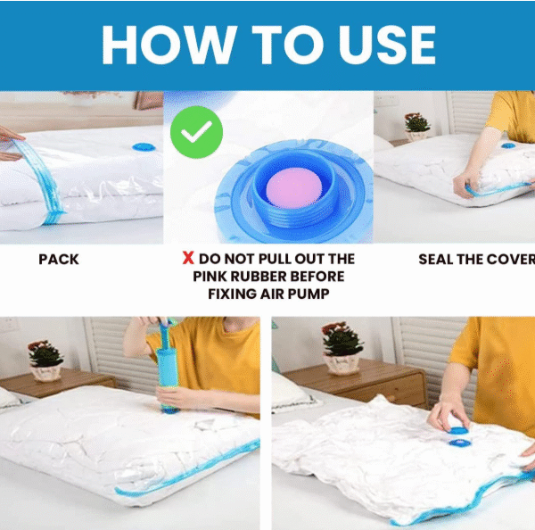 Space Saver Vacuum Seal Bags for Clothes & Bedding - Image 5